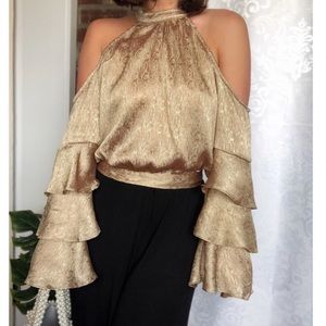 NWT SUPER CUTE GOLD PARTY TOP
